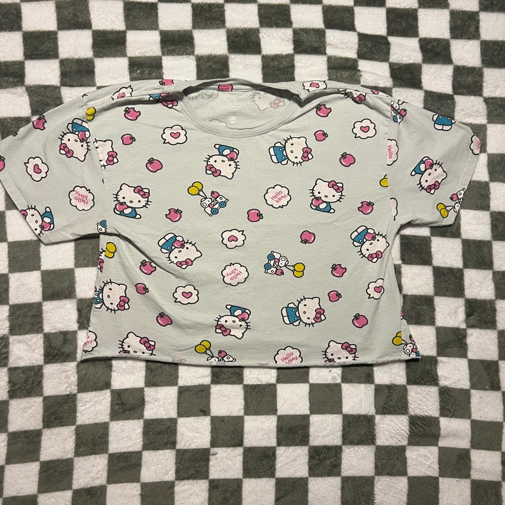 Hello Kitty Adult Crop T-Shirt - Mint Green